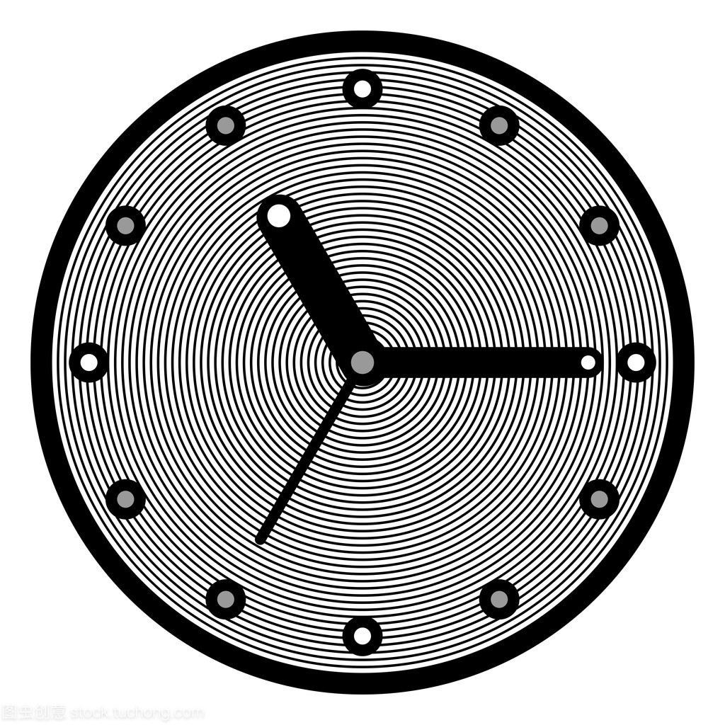 时针与分针的艺术 矢量插画中的钟表美学